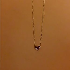 Blue Nile 14k Rose Gold Garnet Heart Necklace